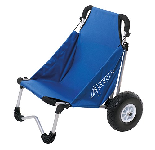 Ascan Boardbuggy Transportwagen Für Kanu, Kajak, Surfboard & Mehr - Mit Sitz, Pannensicheren PU-Reifen & Klappbarem Alurahmen