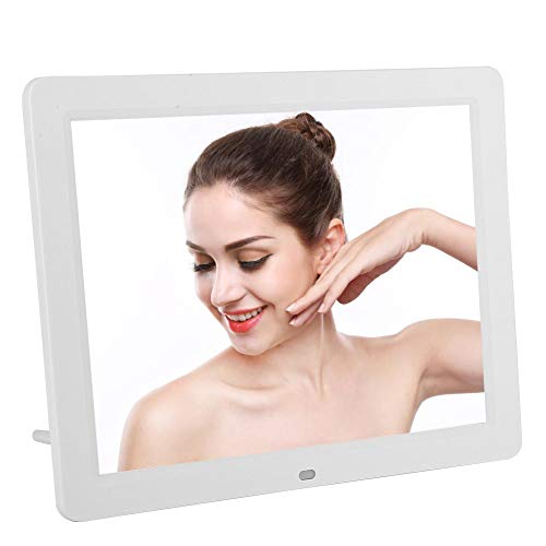 Elektronischer Fotorahmen mit Fernbedienung, Elektronischer Bilderrahmen HD 12 Zoll LCD (800 * 600) Unterstützung Wecker/Kalender/MP3 /MP4