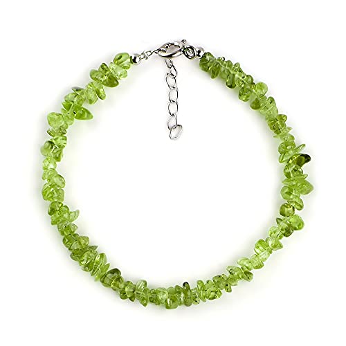 Natural Raw Green Peridot Gemstone Crystal Chips Nuggets Beads Handmade Jewelry Set For Women, Healing Chakra Crystal, Birthstone Rhodium Plating 925 Sterling Silver (Pack Of 3) #TOP2