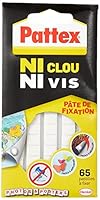 Pattex 2299500 Ni Nagel und Schrauben – Befestigungspaste – 65 Pastillen, weiß, Set mit 65 Stück