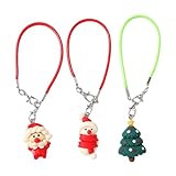 Dcaknri 3 piezas de accesorios móviles con temática navideña, llavero de muñeco de nieve alegre de Papá Noel, decoración de teléfono, bolsa colgante, accesorios para teléfono de vacaciones