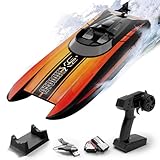 volantexrc Remote Control Boats for Pools and Lakes 30+MPH AtomicXS High Speed RC Boat for Adults Gifts with 2 Batteries & Reverse Function (795-5 Orange)