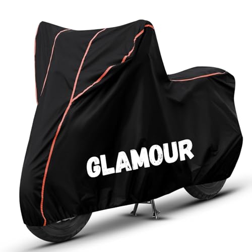 Image of Bike Cover for Glamour 100% Waterproof, Dustproof & Scratch Resistant| Fully Bottom Elastic UV Resistant Heavy Duty Body Cover | All Weather Outdoor Use