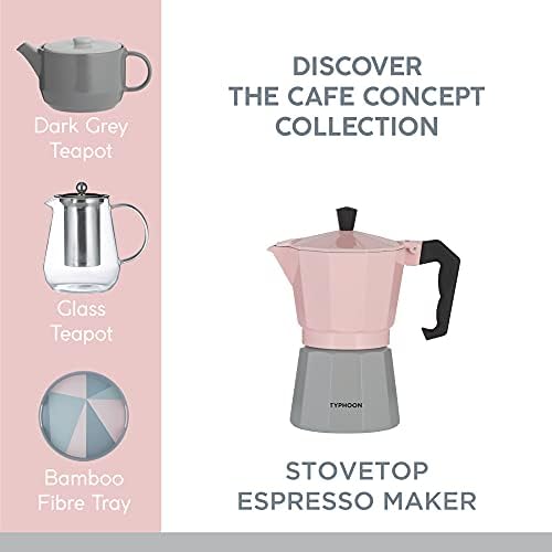 Typhoon Cafe Concept 6 Cup Espresso Maker,Pink & Grey, 1401.795