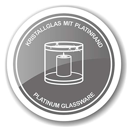 Miniatura 7 de Edzard Juego De 2 Linternas Molly, Cristal Soplado Con Borde De Platino, Alturas 8 Cm Y 10 Cm