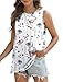 Tops for Women Trendy Spring Clothes 2025 Work Sleeveless Shirts Summer Tank Tops White Floral M