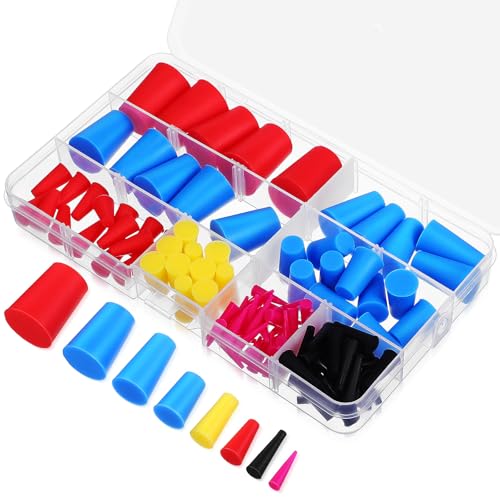 Holibanna 110pcs Silicone Tapered Plug Stoppers Set, Solid Beverage and Test Tube Caps for Laboratory and Bottle Sealing, Sturdy Food-Grade Silicone Suitable for Lab and Industrial Use
