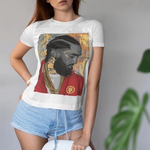 Rap Artist T-Shirt Hussle in Gold Cotton Unisex Crew Neck Top3