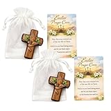 Gebetskarte aus Holz, mit beiden Händen, Kreuznetz, handgefertigt, mit Gaze-Karte, Geschenk für christliche Geschenke, persönliche spirituelle Praxis (2 Stück)