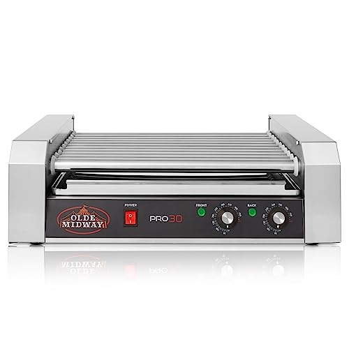 Olde Midway Electric 30 Hot Dog 11 Roller Grill Cooker Machine 1400-Watt - Commercial Grade - Thumbnail 3