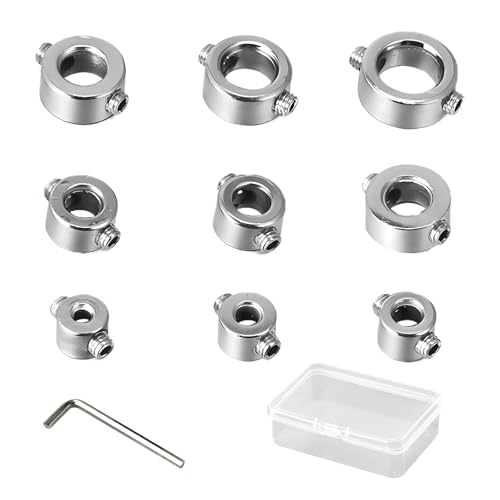 9 Tlg Tiefenanschlagringe Set, Bohrer Tiefenstopp Kragen Bohrtiefenbegrenzer 3-12mm Präzise Bohrtiefe Kontrolle Bohrer Ring Locator für Holzbearbeitung Positionieren Tiefenbegrenztes Bohrer