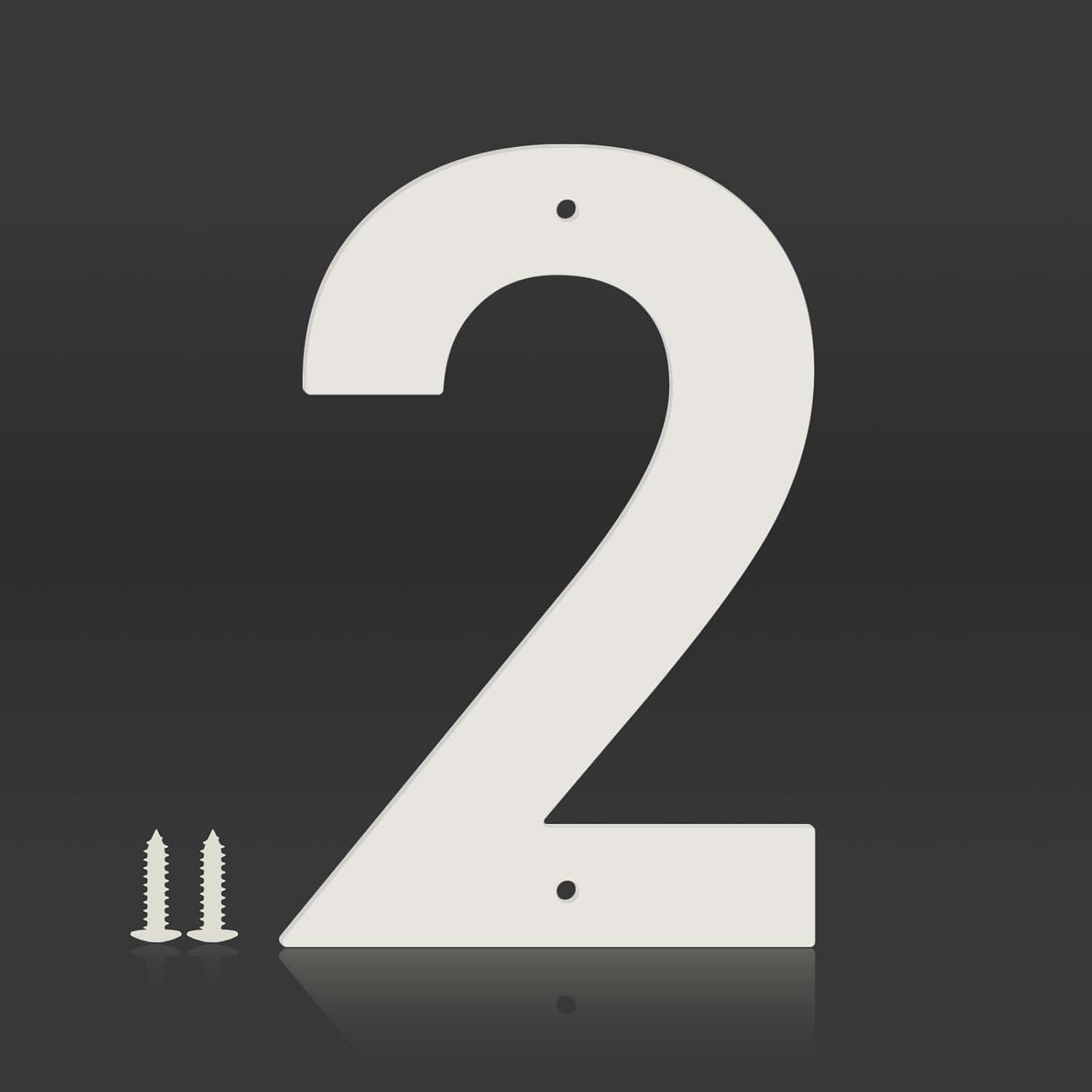 20" Metal House Numbers, Metal Modern Door Garden Mailbox Apartments Outside Farm Decorative Letters Numbers, with Nail Kit, Visibility Signage(White-2)