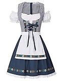 Kate Kasin Womens German Dirndl Dress Plus Size Serving Beer Oktoberfest Costumes Navy Blue XL