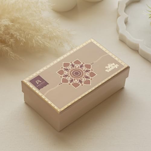 Image of Premium Handmade Designer Rakhi Set for Brother and Bhabhi Adjustable Couple Rakhi with Roli Chawal & Nariyal