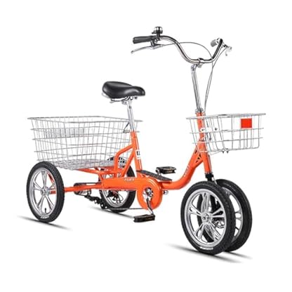 14 Zoll Dreirad Für Erwachsene Dreiräder Erwachsene Mit Korb 150KG Last Höhenverstellbar 3 Räder Fahrrad Cityräder Cruise Einkaufsrad Für Senioren Frauen Ältere Scheibenbremse – Bild 3