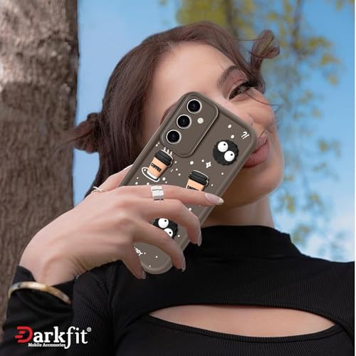 Image of DARKFIT Back Case Cover Compatible for Samsung Galaxy A54 5G | Cute Fun Cartoon 3D Ball | Coffee Silicone Case | Case Cover with Camera & Body Protection| Shock Proof | for Samsung A54 5G| Color Brown