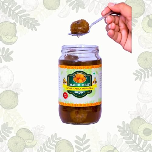 Image of Madhumrit Organics Honey Amla Murabba with Organic Honey - 1kg Grams | 100% Fresh Amla with Honey Homemade Taste & Pure Natural Healthy Ingredients 1kg