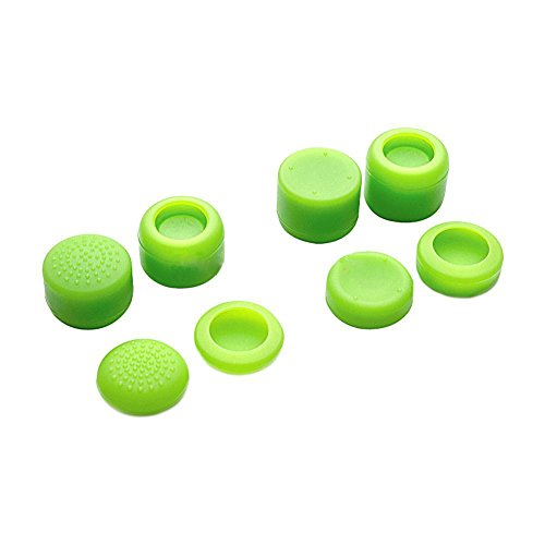 Image of Pack of 8 pcs Analog Controller Gamepad Raised Antislip Thumb Stick Grips Thumbsticks Joystick Cap Cover for PS5, PS4, PS3, Switch Pro, Xbox one, Xbox 360, Wii U, PS2 Controller (Green)