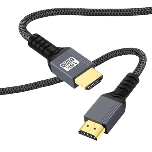 HDMI 2.2 Kabel, 96Gbps UHD HDR HDMI Kabel Unterstützung 16K@60Hz,12K@120Hz,8K@240Hz, 4K@480Hz eARC,HDR10+,HDCP 2.3,Dolby Vision,Atmos für PS5,Xbox Series X/S,Roku TV,Gaming...