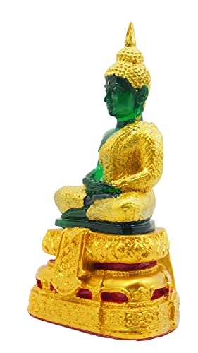 Buddho Emerald Buddha Statue Meditation 7" H. Thai Buddha Statue For Room Decor Home Decor Buddha Gift Buddha Sculpture Buddha Figurines (Rainy) #TOP7