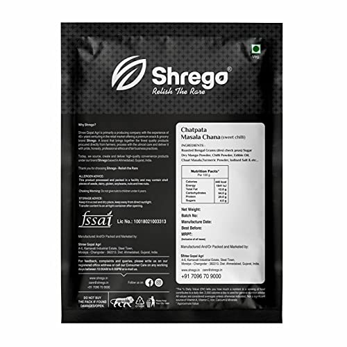 Image of SHREGO Chatpata Masala Roasted Bhuna Chana, Sweet Chilli, Snacks & Namkeen (300 Gm)