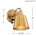 Possini Euro Design Capetown Modern Wall Light Sconces Set of 2 Warm Brass Hardwired 5 3/4