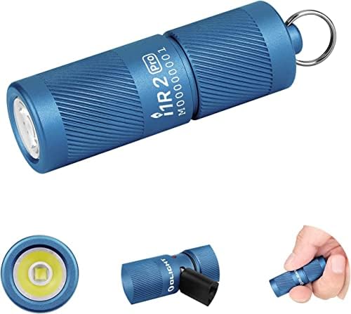 OLIGHT i1R 2 Pro EOS Rechargeable Tiny Keychain Torch 180 Lumens LED Flashlights,Slim Mini Handheld Light,Powered by Rechargeable Battery with Type-C USB Cable for Everyday Carry( Lake Blue )