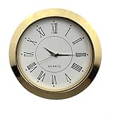 BEYOEE Orologio da parete con movimento al quarzo, 55 mm, con numeri romani, silenzioso, senza ticchettio, classico, per artigianato, soggiorno, casa (argento romano), oro romano
