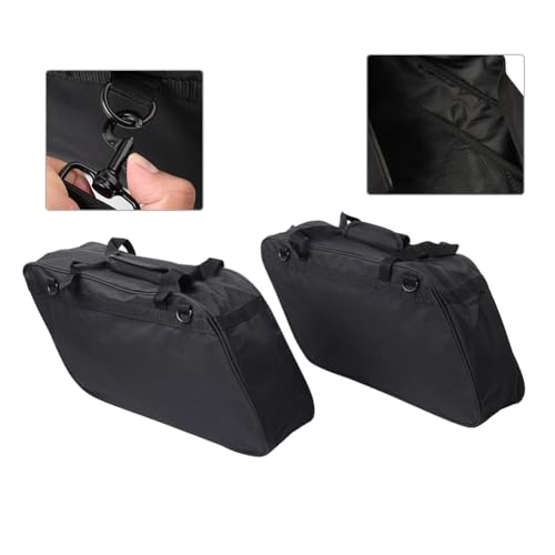 Bacar Powersports Bolsas para Silla Bolsa de Viaje Negra XJ57-QB-3Y3D para Harley para Modelos Touring para Road King con bolsas rígidas 1 Par miniatura 3