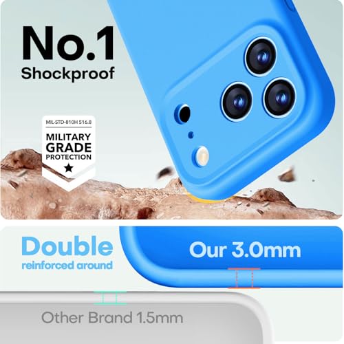 Image of LOVE 3000 Designed for iPhone 17 Pro Case, Premium Silicone [Compatible with Magsafe][Soft Anti-Scratch Microfiber Lining] Shockproof Protective Phone Case for Men Women 6.3 inch, Blue