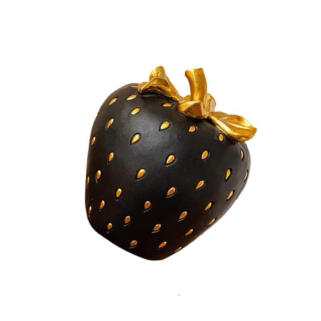 yanwuwa Realistic Resins Strawberry Statue Fruit Props for Kitchen Tabletop Display and Photography Backdrop Party Decoration