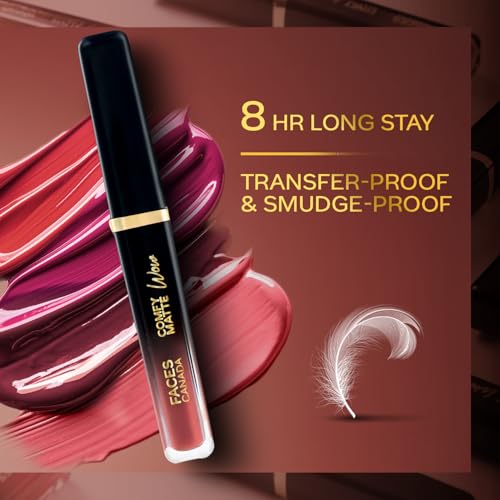 Image of FACESCANADA Comfy Matte Wow Liquid Lipstick Nude Nectar 08 3.8ml | One Swipe Application | Highly Pigmented | Comfortable Wear | Glides Smoothly | Long Lasting | Transferproof