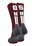 MadSportsStuff Maroon/White Player Id Crew Number Socks (#05, Medium)