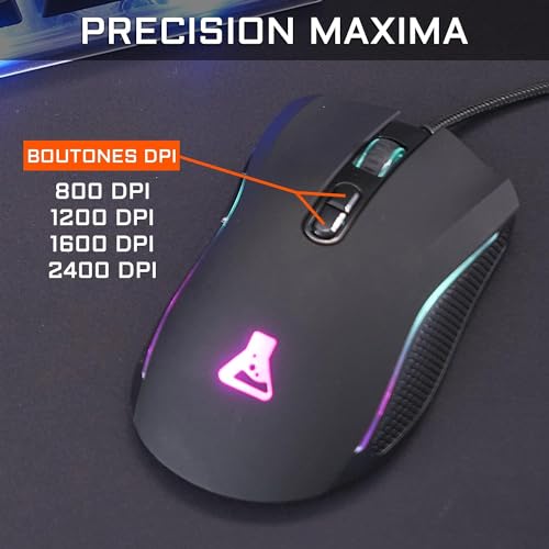 G-Lab Combo Yttrium - Set di tastiera e mouse da gioco, Combo 3 in 1 con tastiera da gioco QWERTY 105 tasti, mouse da gamer 2600 dpi, tappetino per mouse gamer - PC/PS4/PS5 (nuova versione) - Tastiera gaming - Immagine 3