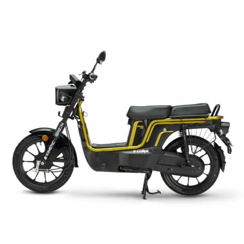Image of Kinetic Green E-Luna X3 Pro Electric Scooter with charger - Pearl Yellow - Ex-Showroom
