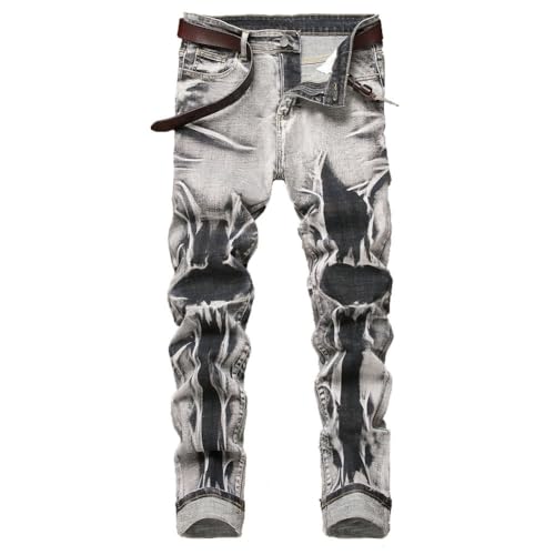 Mens Jeans Slim Fit Straight Leg Stretchy Trendy Light Wash Summer Skinny Jeans