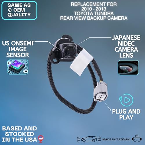 Image of Backup Camera for 2010 2011 2012 Toyota Tundra | Rear Tailgate, Parking Cam Replaces OE # 86790-34030 86790-34011, rear view reverse parking assist backup monitor