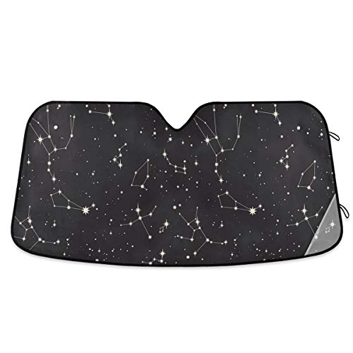 YYZZH Galaxy Star Constellation Car Windshield Sun Shade Block UV Rays Sun Visor Protector Accordion...