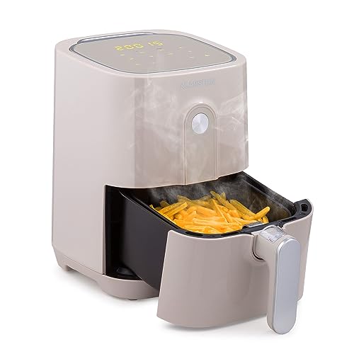 Klarstein Freidora de Aire Caliente de 1400W de Calentamiento Rápido para Cocinas, Freidora Sin Aceite Digital de 2,8 l., Pantalla Táctil, Temporizador, Temperatura Ajustable, Air Fryer 8 Programas