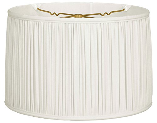Royal Designs Shallow Drum Gather Pleat Basic Lamp Shade, White, 17