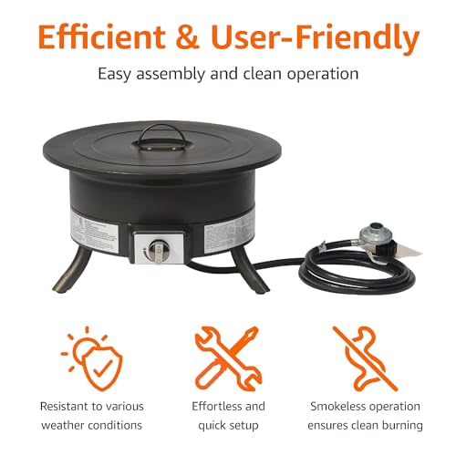 Amazon Basics 63754 19-Inch 55,000 Btu Round Portable Propane Gas Fire Pit thumb #5