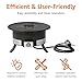 Amazon Basics Portable Propane Fire Pit, 19 inch Round Gas for Patio, 55,000 BTU, Carry Strap, Heat, Warmth and Ambience