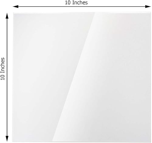 Miniatura 3 de Efavormart - Paquete de 2 hojas de plexiglás transparentes de 10 x 10 pulgadas, hojas acrílicas para bricolaje con película protectora, 0.118