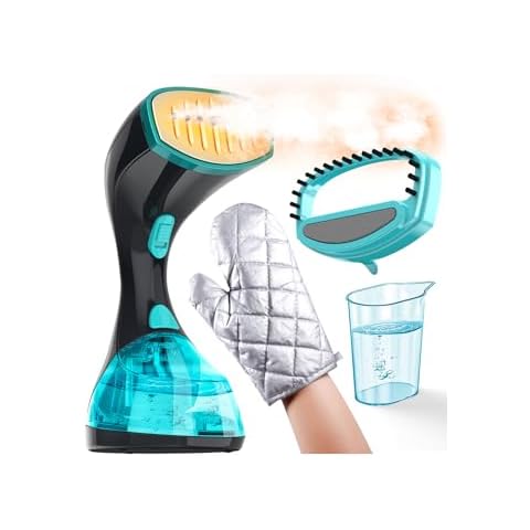 15s Fast Heat-Up and 1800W Powerful Steamer for Clothes with 3 Modes and 300ml Water Tank, Portable Clothes Steamer Iron with Heat-Resistant Glove and Fabric Brush for Home, Dorm, Travel Cover