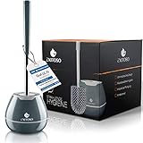 Exitoso Klobürste Silikon Antibakterielle Toilettenbürste Edelstahl Klobürstenhalter und Halter - WC Bürste Toilettenbürste Silikon Klobürste schwarz - Toilettenbürste Silikon Kopf Silikon Klobürsten
