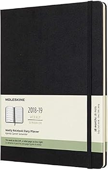 Calendar Moleskine 2018-2019 18m Weekly Notebook, Extra Large, Weekly Notebook, Hard Black, Hard Cover (7.5 X 9.75) Book