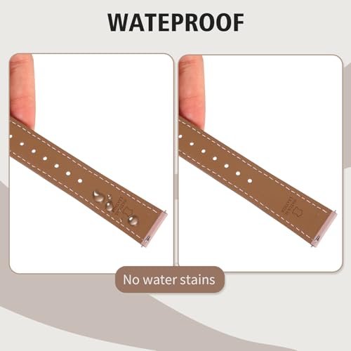 Italy Genuine Leather Watch Bands Men Women Compatible with Samsung Galaxy Watch Band, 20mm 22mm Lugs Watch Straps, Quick Release Wear-resistant Sweat-Resistant Smartwatch Replacement Strap