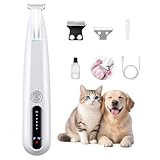 Cofiabby 2025 New 2 Mode Paw Trimmer for Dogs & Cats - Electric Quiet Dog & Cat Grooming Trimmer, Rechargeable Clipper with LED Light, 2 Blades, Waterproof for Paws/Ears/Face