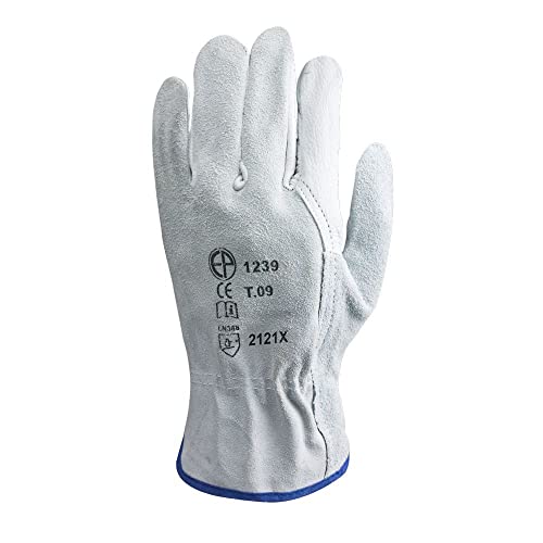 LOT DE 10 PAIRES DE GANTS CUIR PAUME FLEUR DOS CROÛTE DE BOVIN 1240 DE EUROTECHNIQUE Cover
