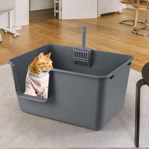 Caja de arena para gato extra grande, 2 unidades, gris miniatura 6